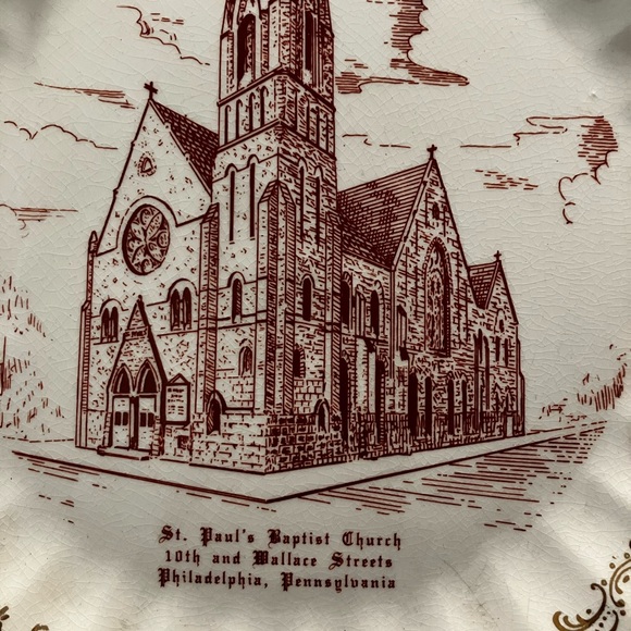 VTG St. Paul’s Baptist Church Decorative Collectors Plate , Gold Trim Phil PA - Picture 2 of 8